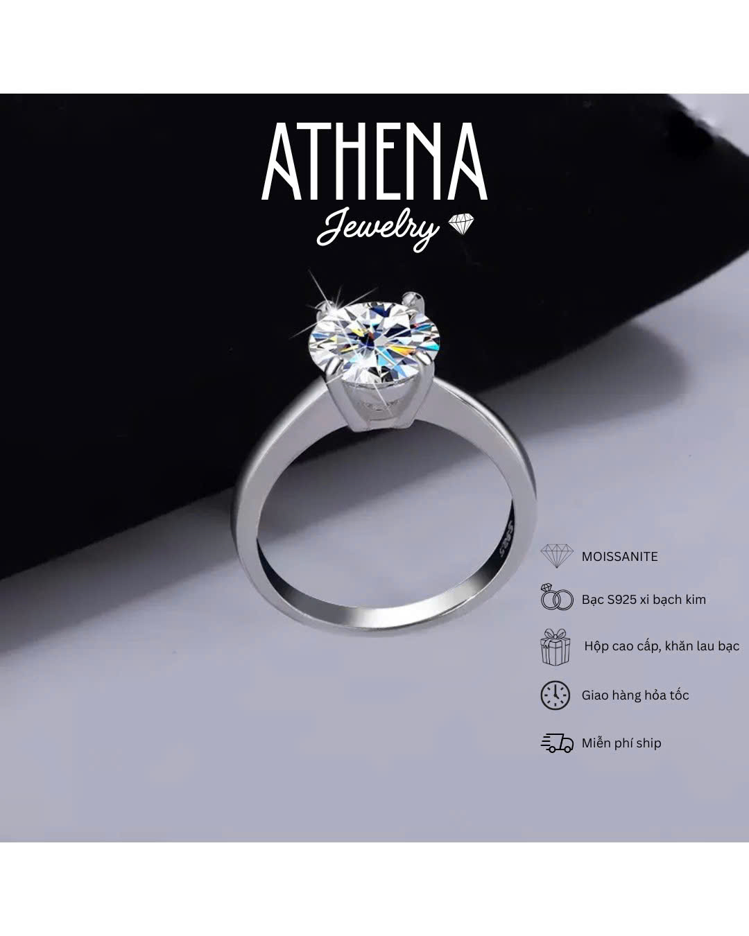 Nhẫn 4 chấu bản dày, hình 4