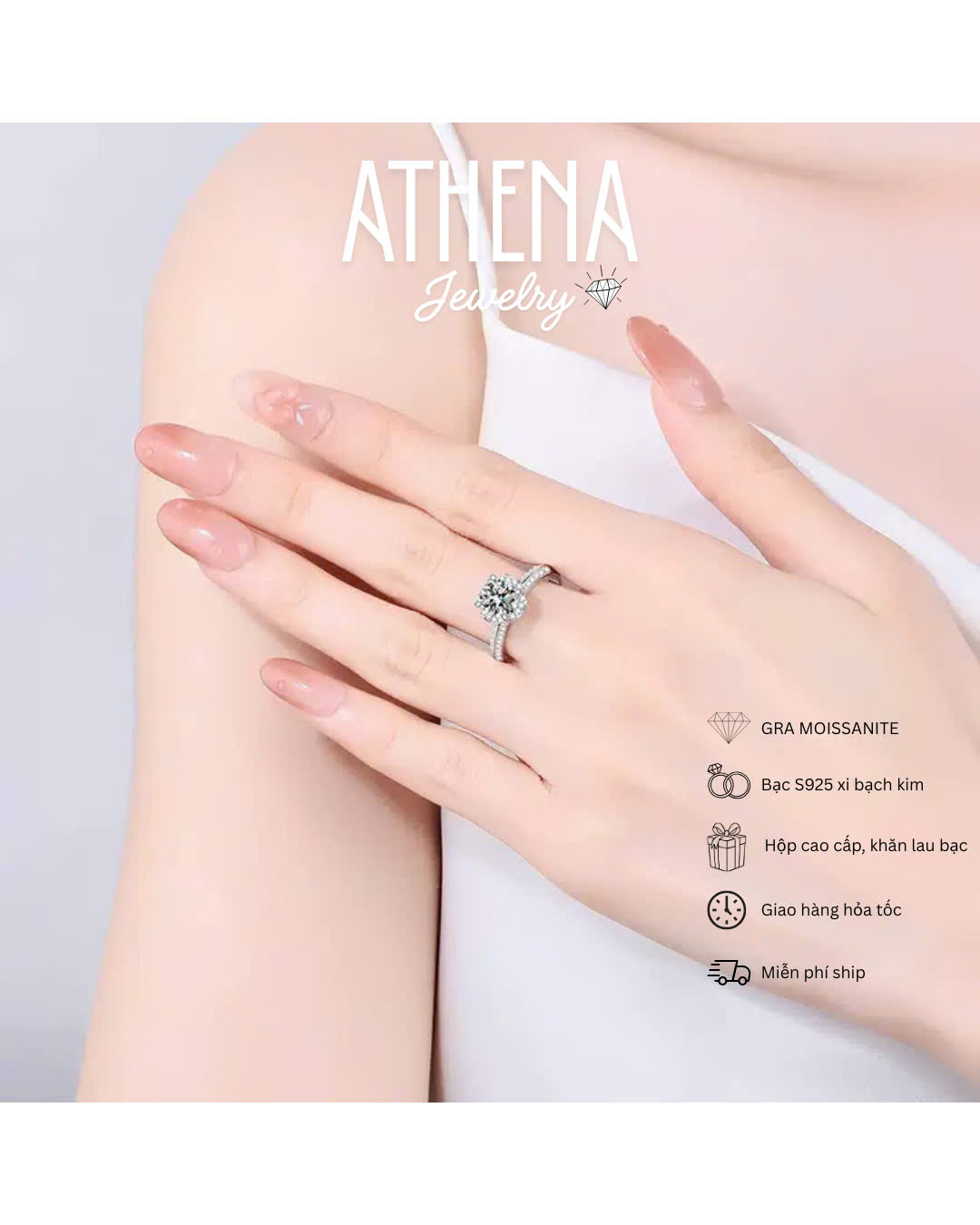 Nhẫn hoa ổ cao 6,5mm, hình 3
