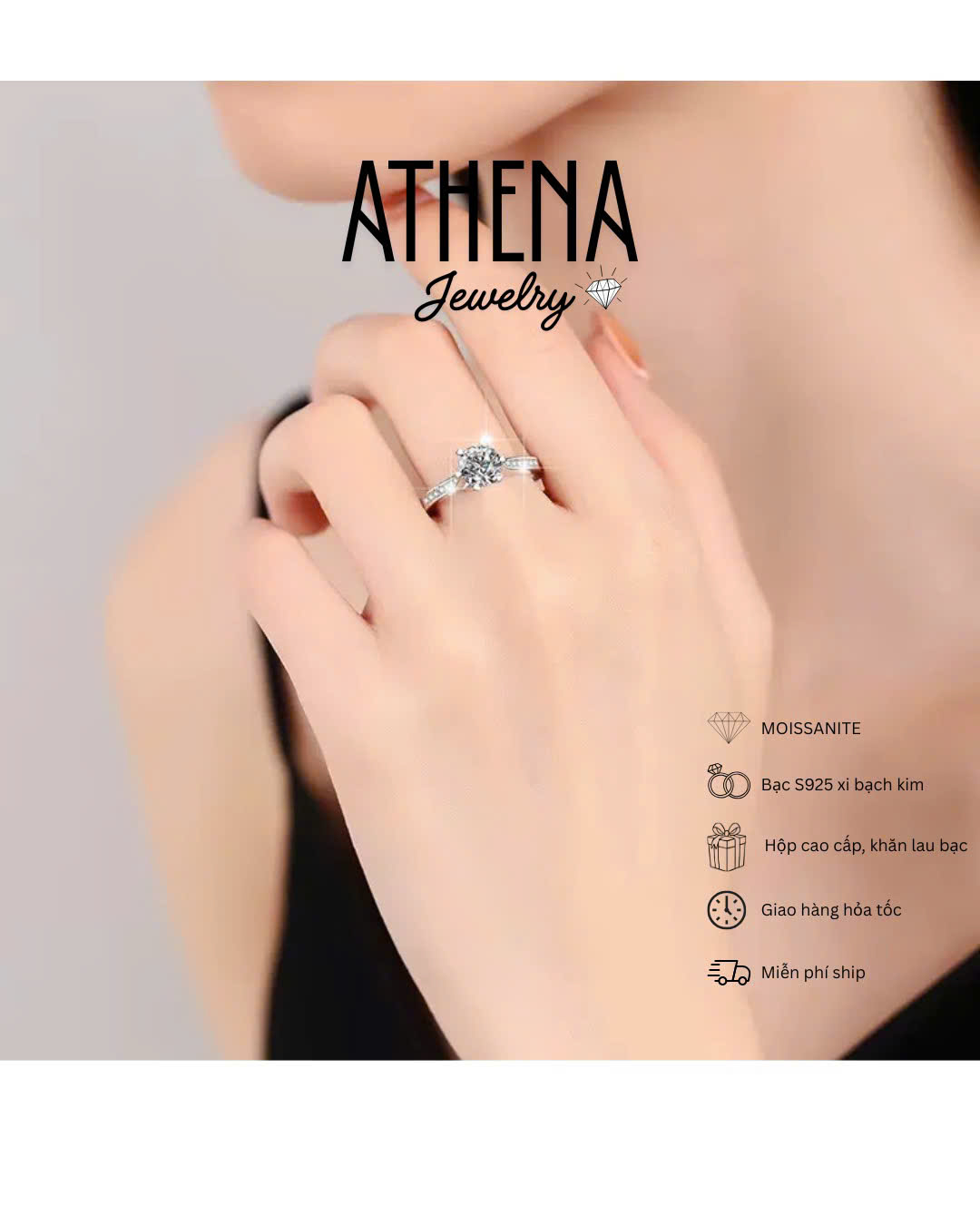 Nhẫn mặt hoa hồng 3,5mm, hình 4