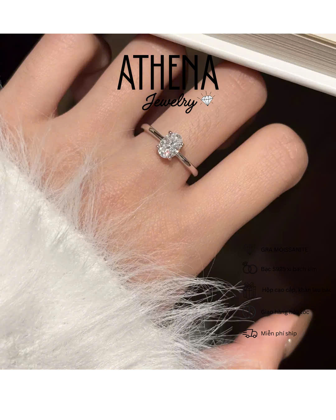 Nhẫn oval trắng vỏ trơn, hình 2