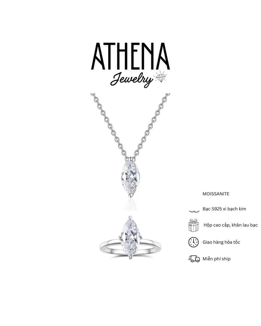 Set marquise 1 carat, hình 2